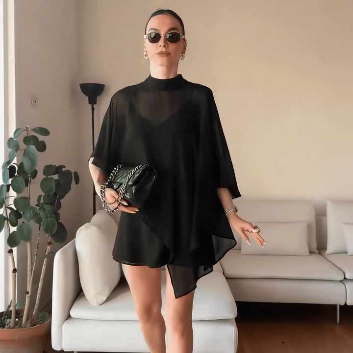 Cape-layered dress