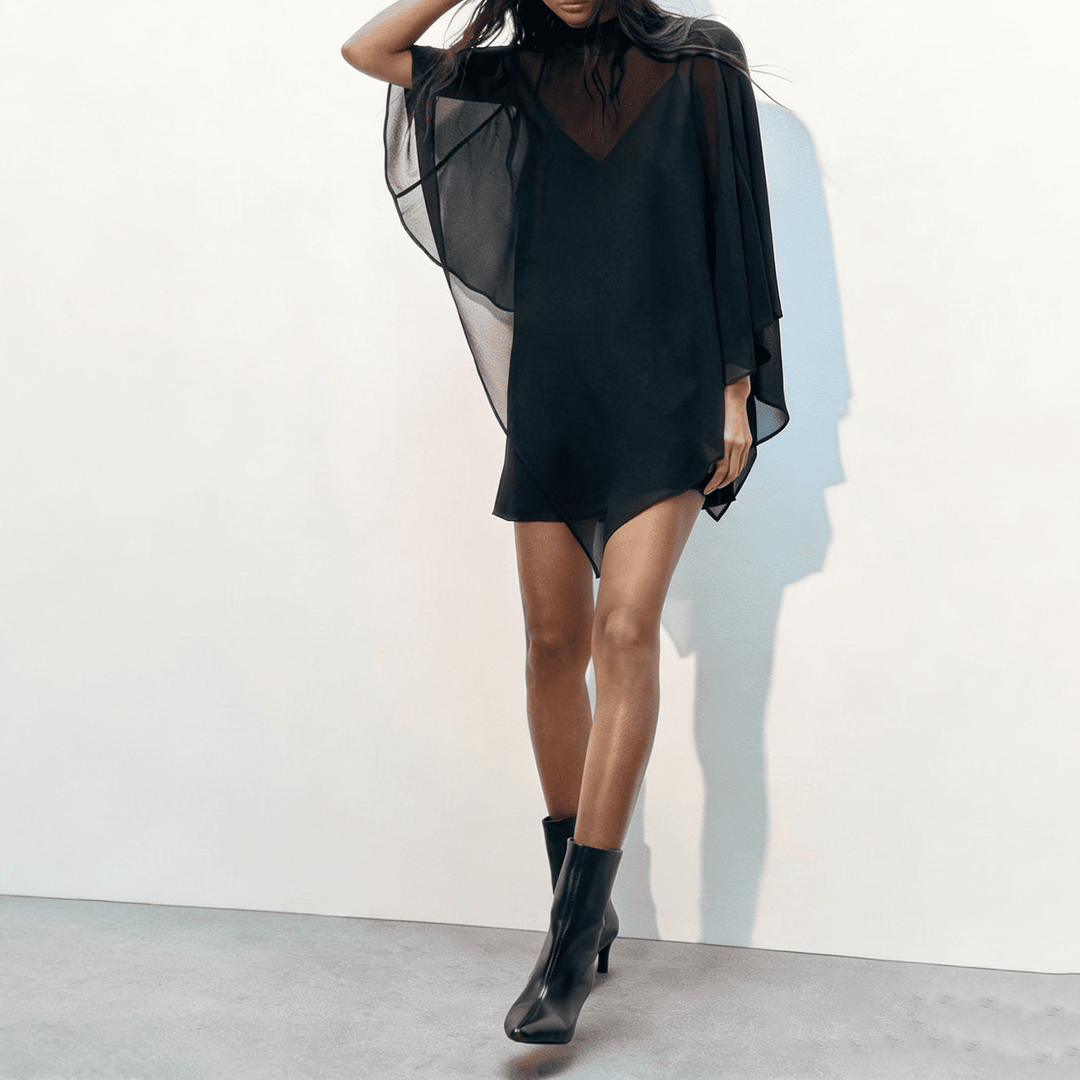Cape-layered dress