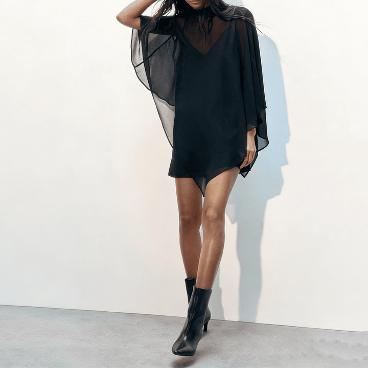Cape-layered dress