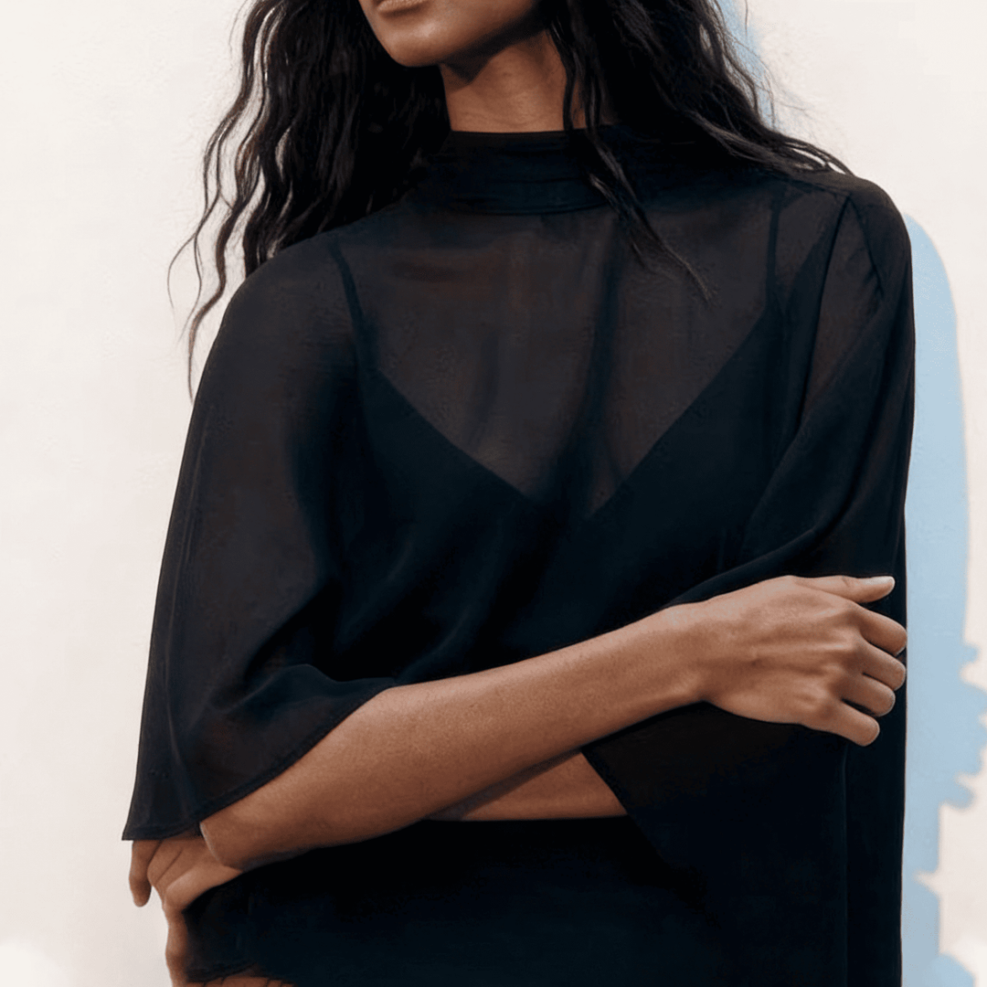 Cape-layered dress