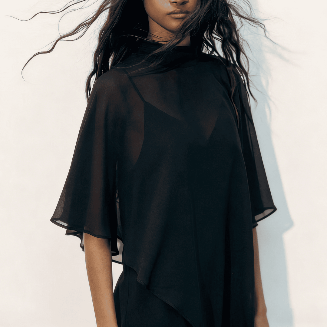 Cape-layered dress