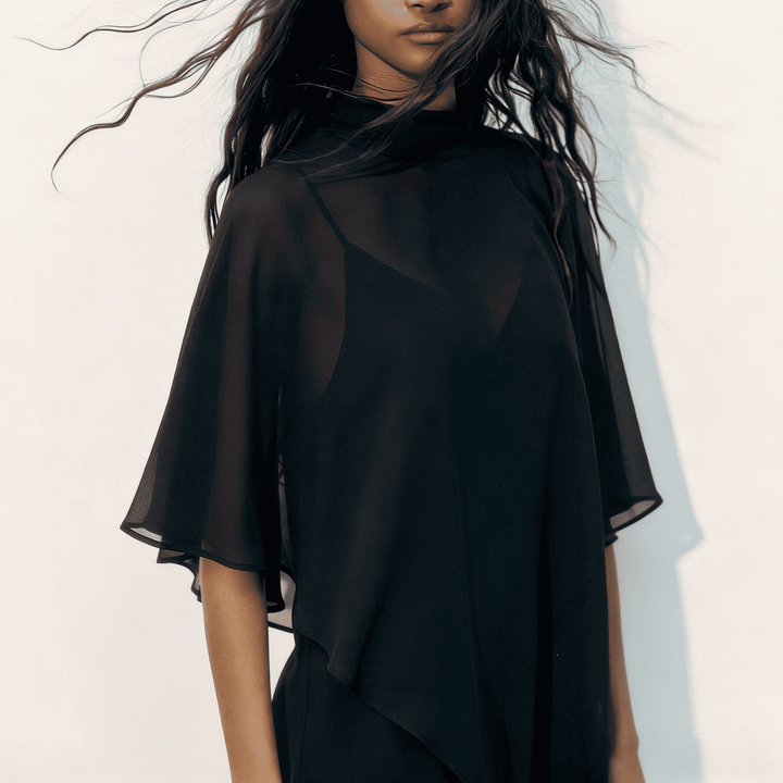 Cape-layered dress