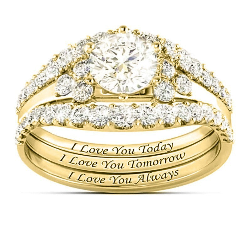 Diamond ring three-piece set