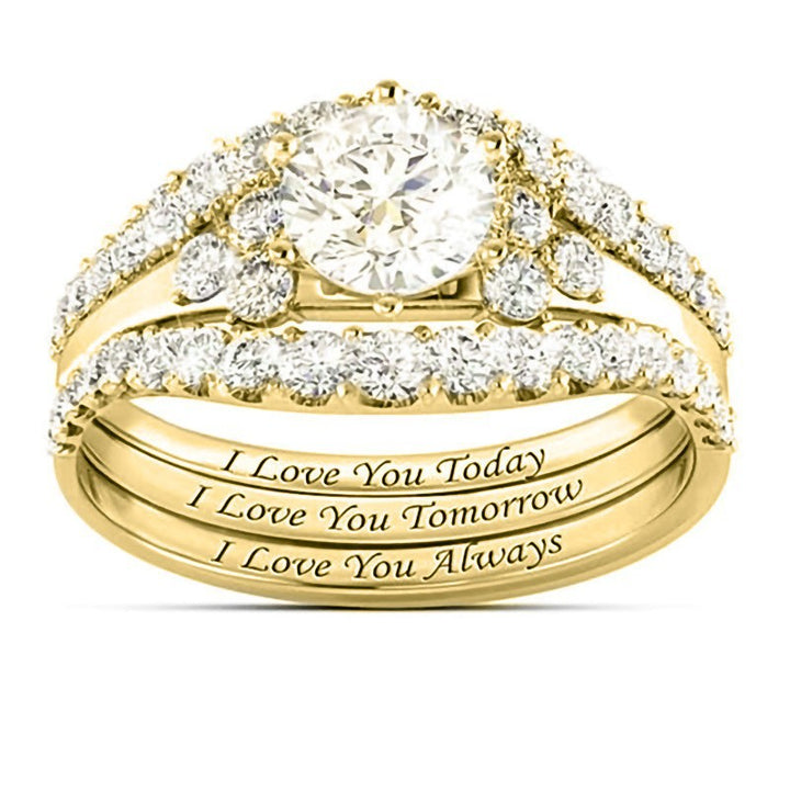 Diamond ring three-piece set