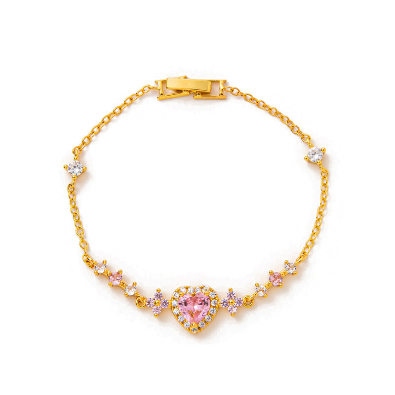 Heart-shaped diamond bracelet