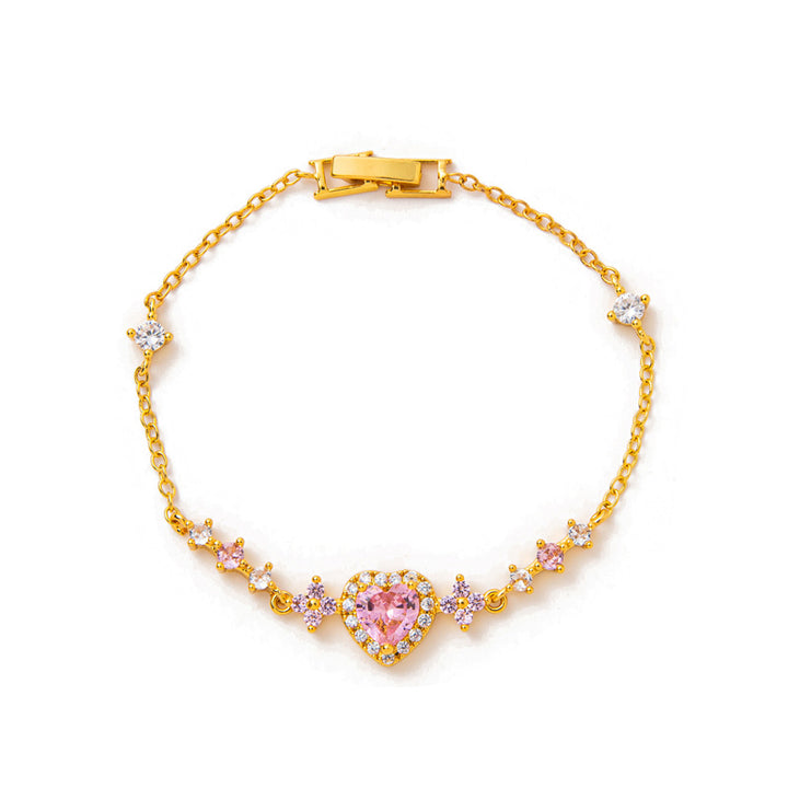 Heart-shaped diamond bracelet