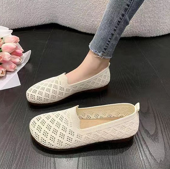 Summer Cut-Out Knit Comfort Slip-On Flats