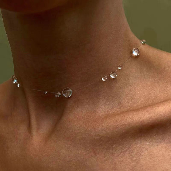 Delicate Teardrop Crystal Transparent Thread Jewelry