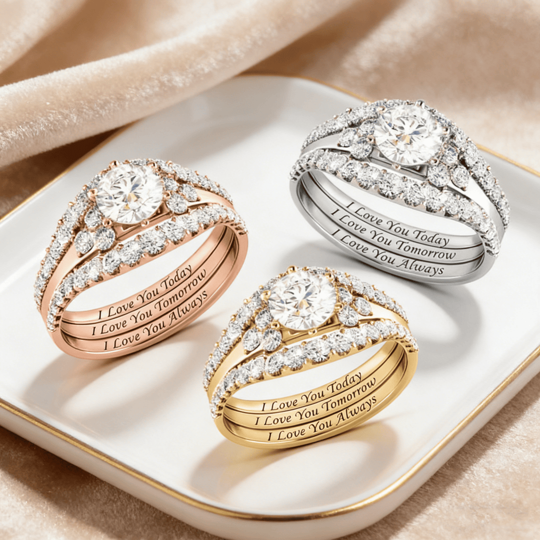 Diamond ring three-piece set