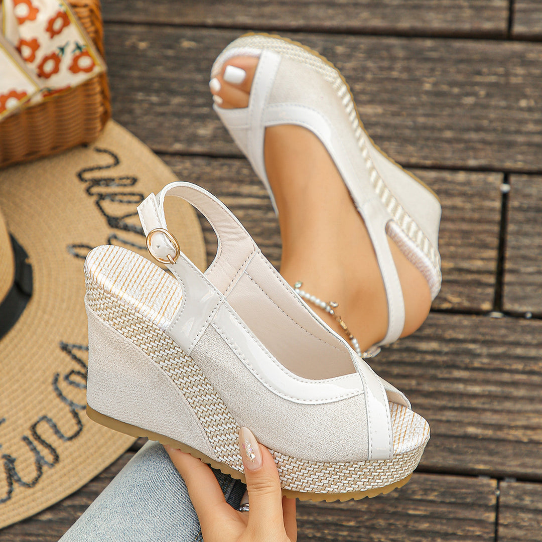 Open Toe Slingback Wedge Sandals