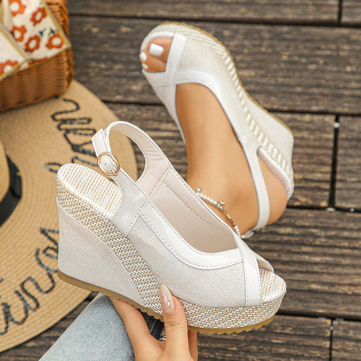 Open Toe Slingback Wedge Sandals