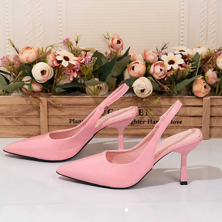 Gloss Pointed Slingback Stiletto High Heel Pumps