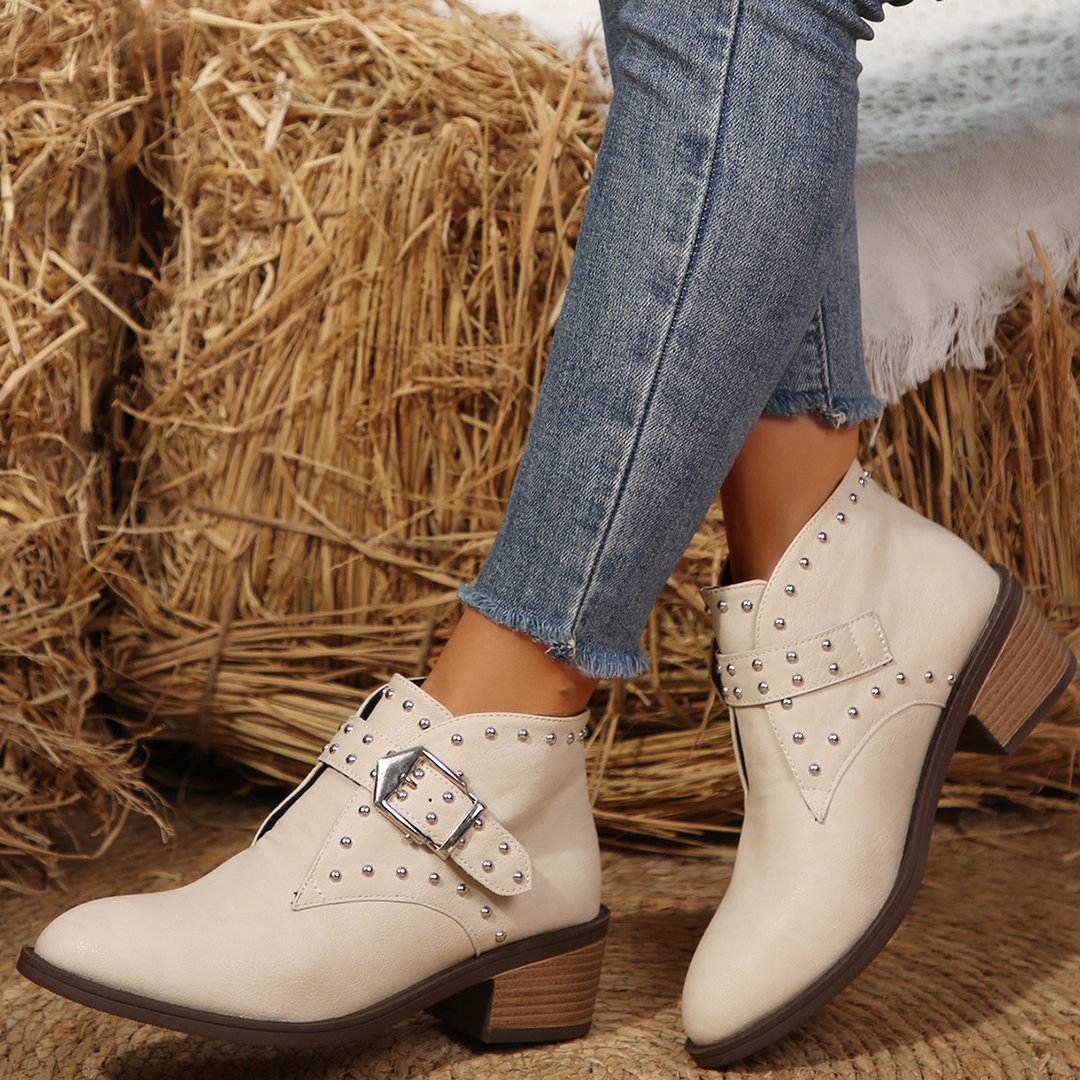 Western Rivet Ankle Boots