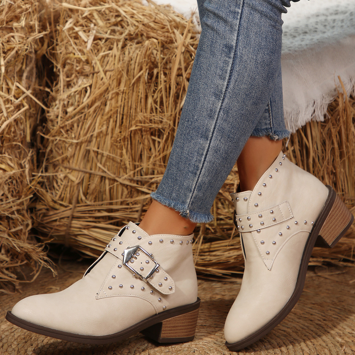 Western Rivet Ankle Boots