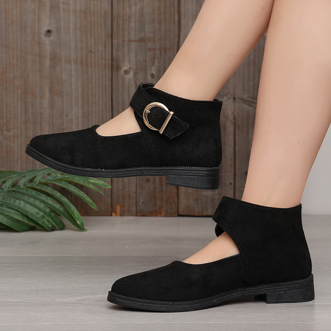 Buckle Strap Mary Jane Flat Ankle Shoes