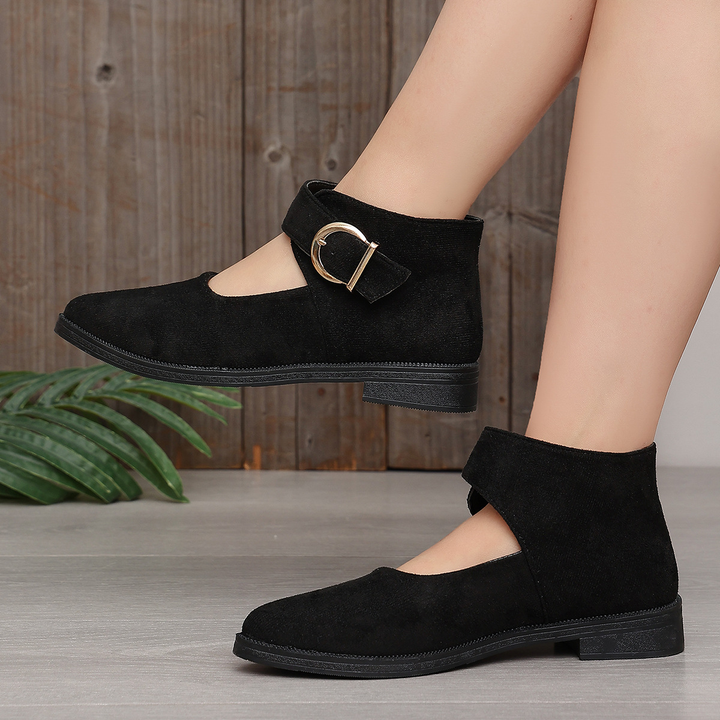 Buckle Strap Mary Jane Flat Ankle Shoes