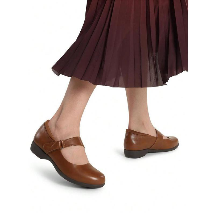 Casual Soft Leather Buckle Strap Women Mary Jane Flats