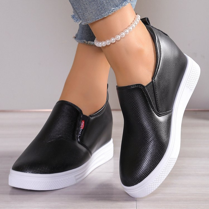 Woomen Slip‑On Hidden Wedge Casual Platform Sneakers