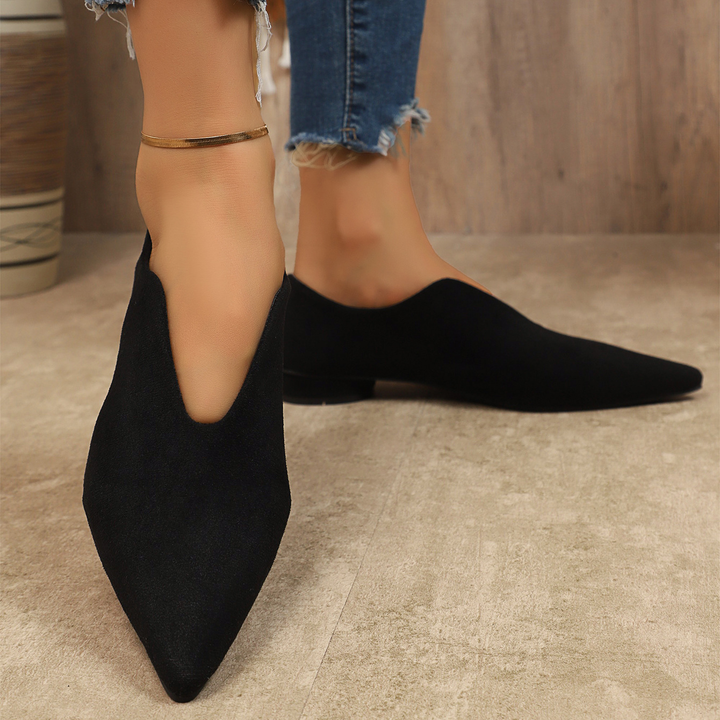 Classic V Shape Pointed Low Heel Pumps