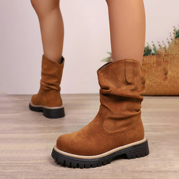 Suede Platform Martin Boots