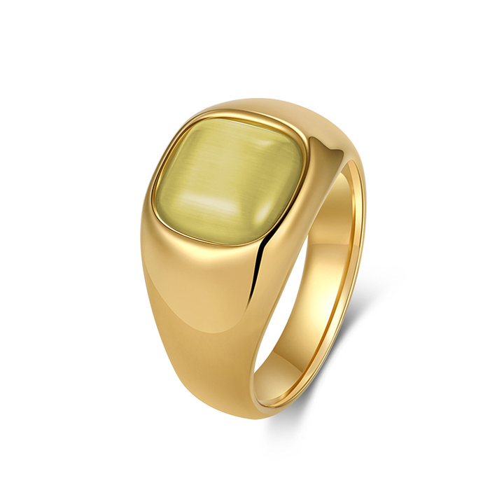 Retro Wide Band Signet Ring