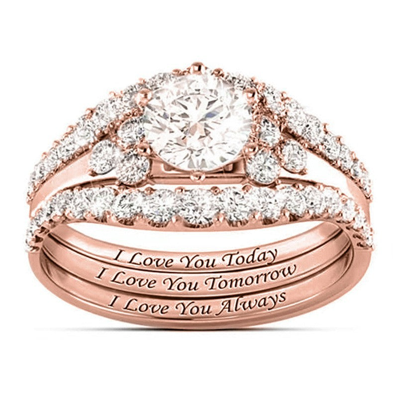 Diamond ring three-piece set
