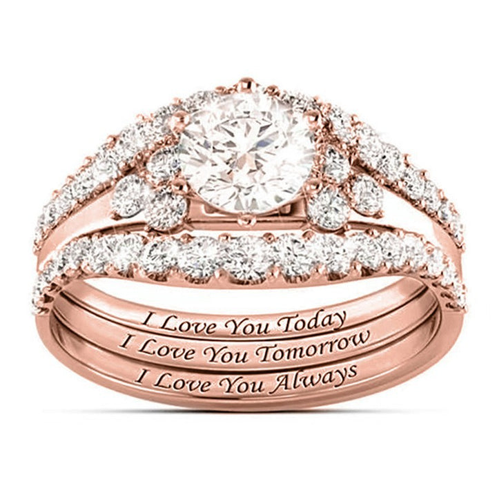 Diamond ring three-piece set