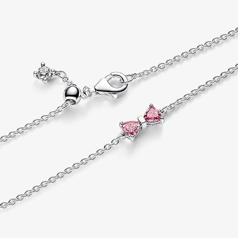 Diamond-set bow zircon bracelet