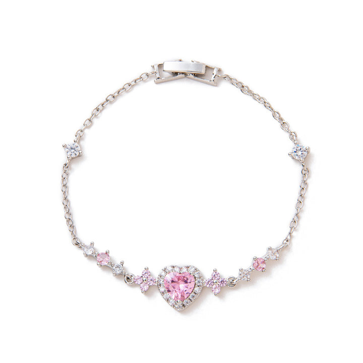 Heart-shaped diamond bracelet
