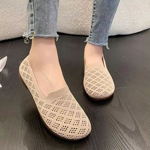 Summer Cut-Out Knit Comfort Slip-On Flats