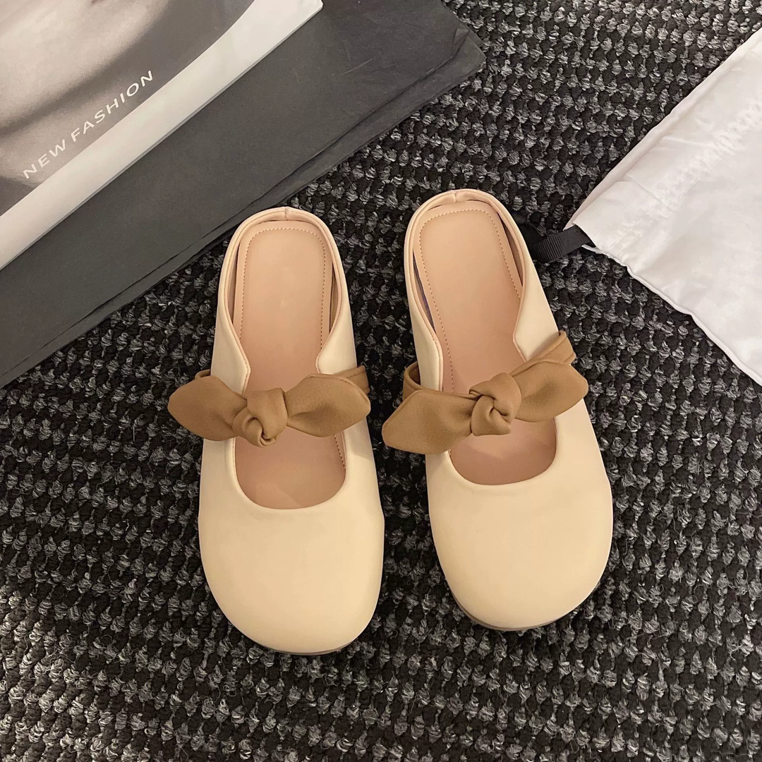 Sweet Bow Backless Mary Jane Slides