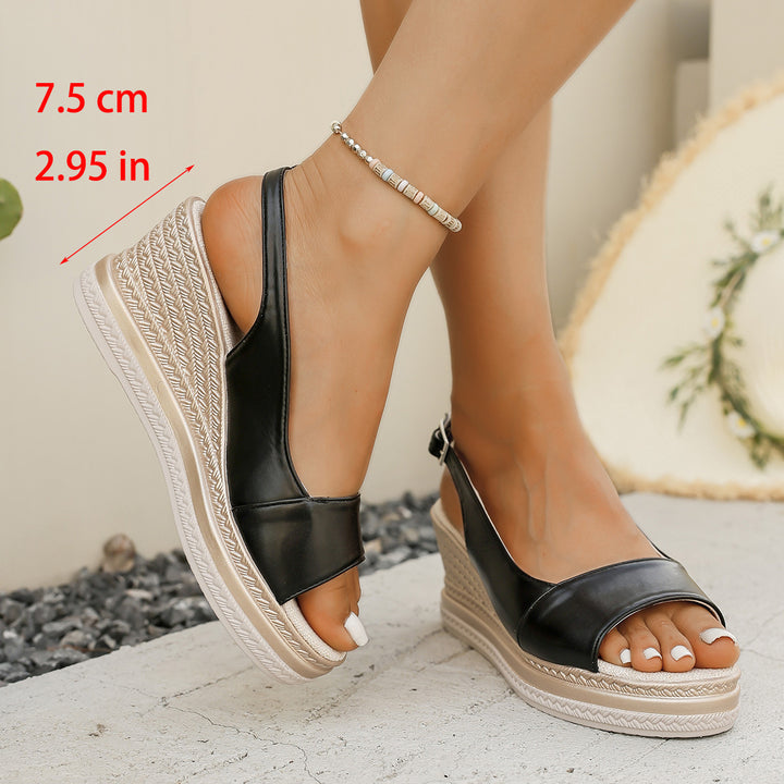 Women Buckle Platform Wedge Summer Sandals