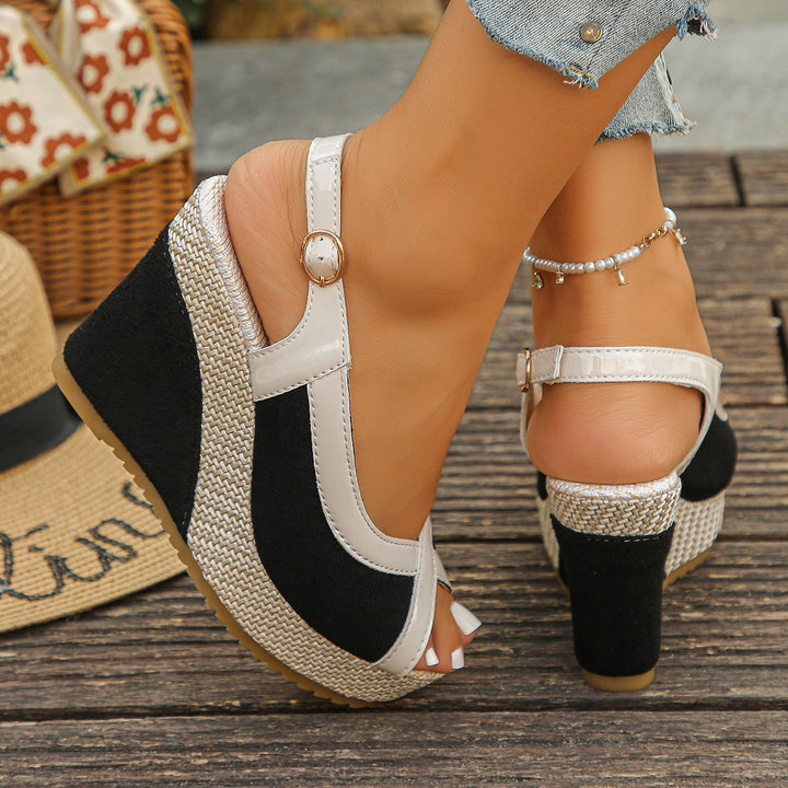Open Toe Slingback Wedge Sandals