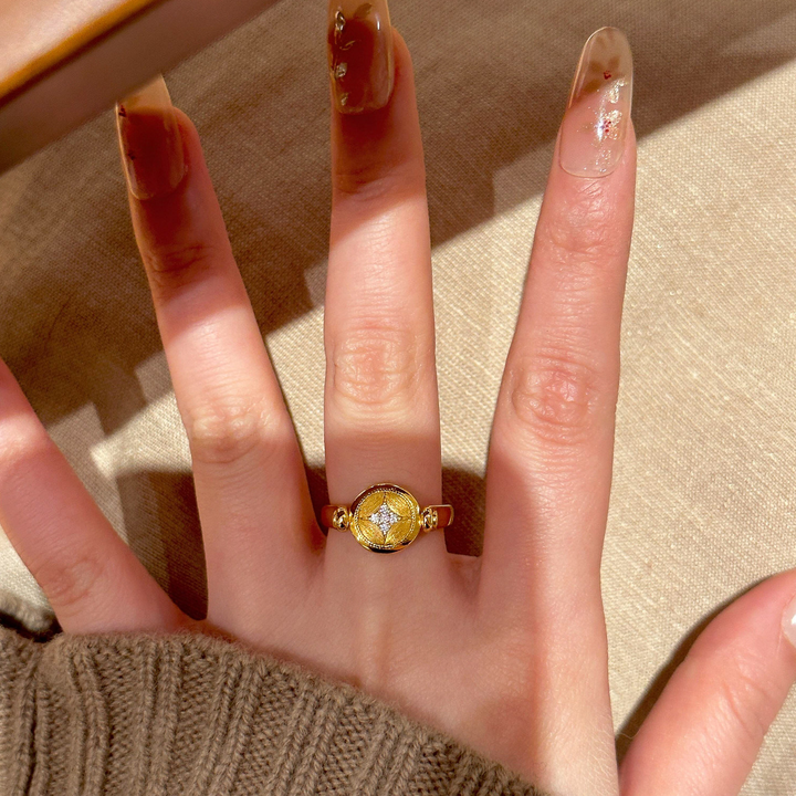 Vintage Two-sided Rotating Gemstone Flip Ring