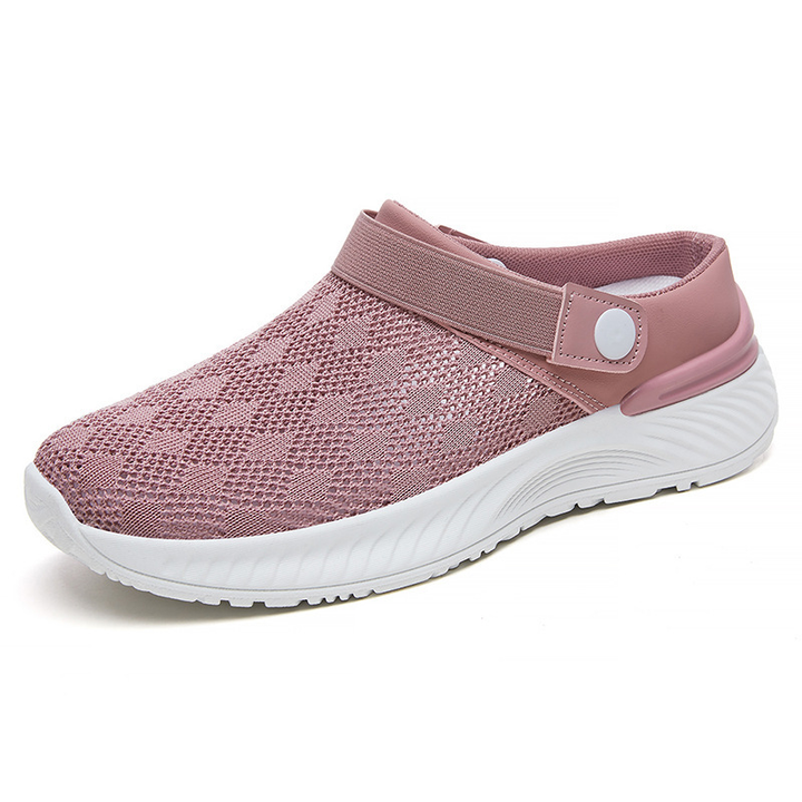 Women Back Strap Mule Sneakers Breathable Slip‑On Walking Shoes