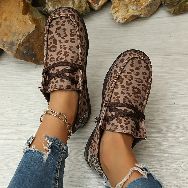 Leopard Canvas Slip On Shoes