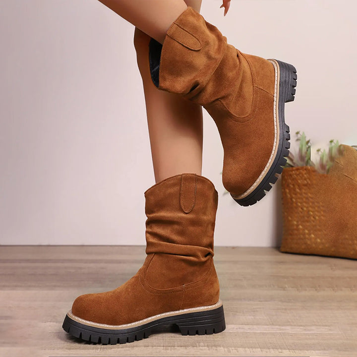 Suede Platform Martin Boots