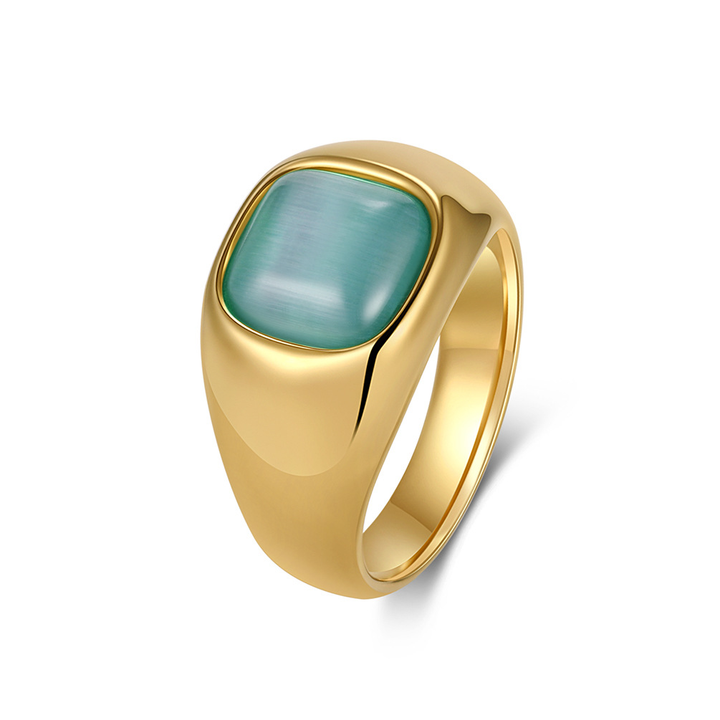Retro Wide Band Signet Ring