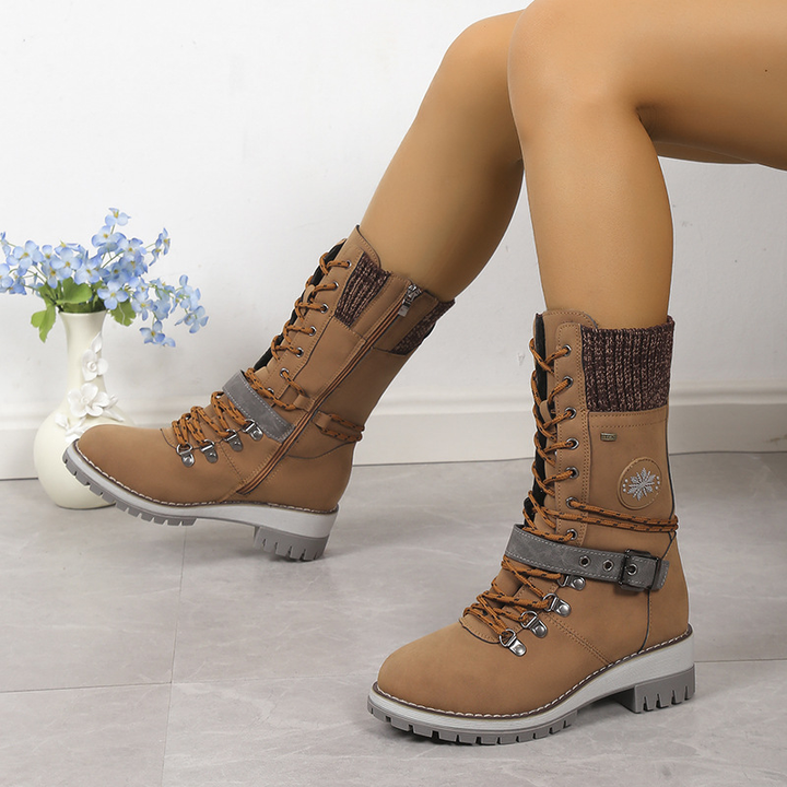 Women Buckle Strap Mid‑Calf Outdoor Snow Boots