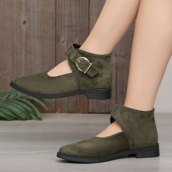 Buckle Strap Mary Jane Flat Ankle Shoes