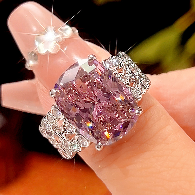 Elegant Cushion Stone Halo Fashion Ring