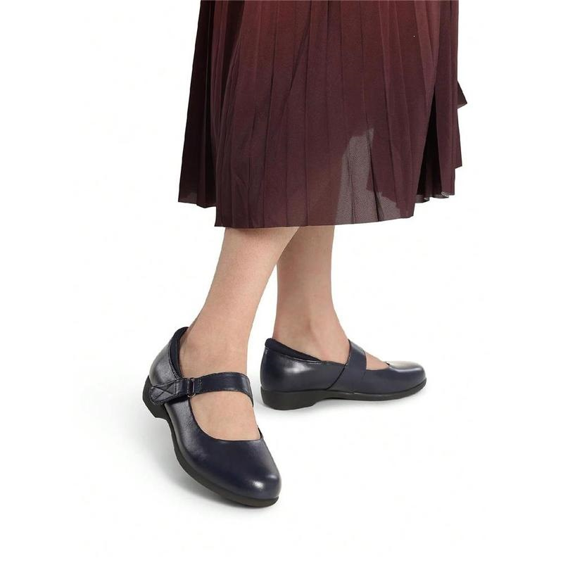 Casual Soft Leather Buckle Strap Women Mary Jane Flats