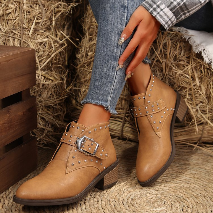 Western Rivet Ankle Boots