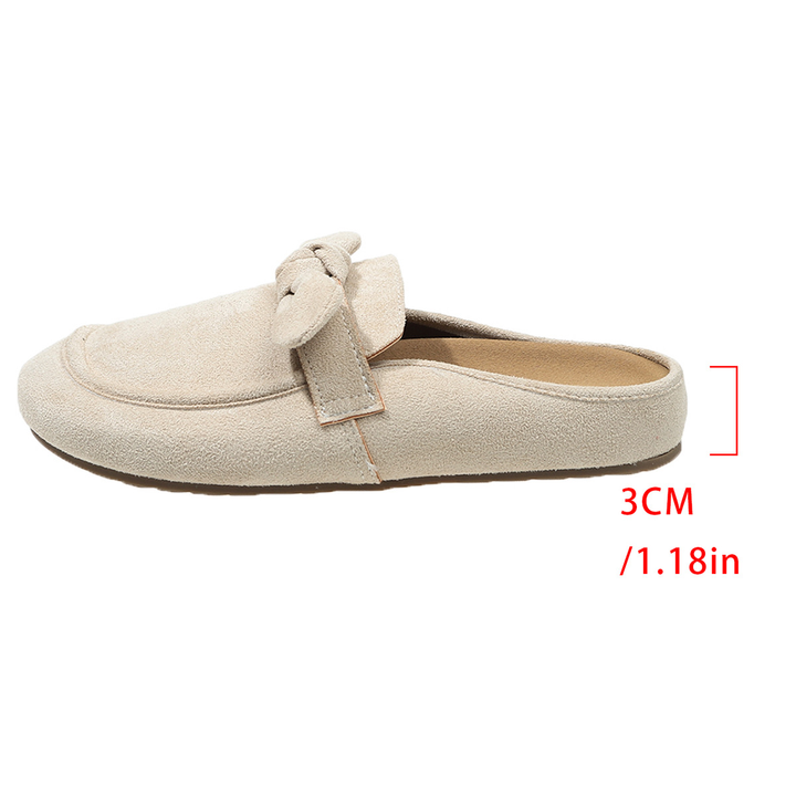 Ladies Stylish Bow Detail Casual Backless Mule Shoes