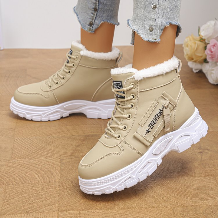 Lace Up Thick Sole Winter Ankle Shoes