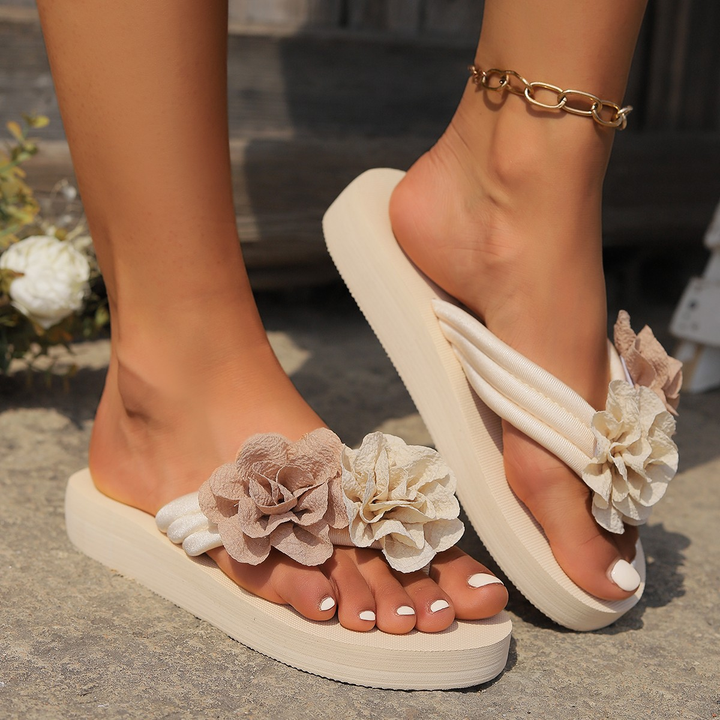 Women Boho  Flower Beach Flip Flop Sandals