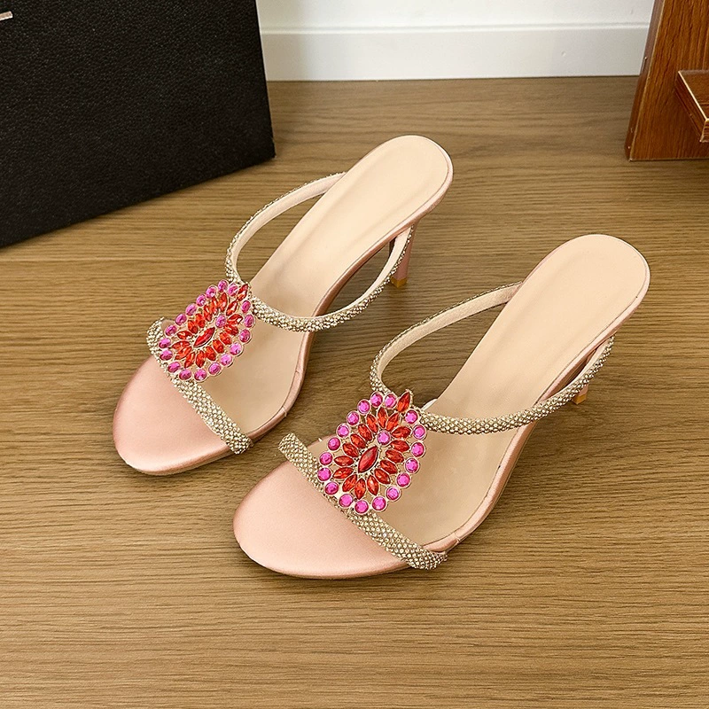 Floral Gem Stiletto Slide
