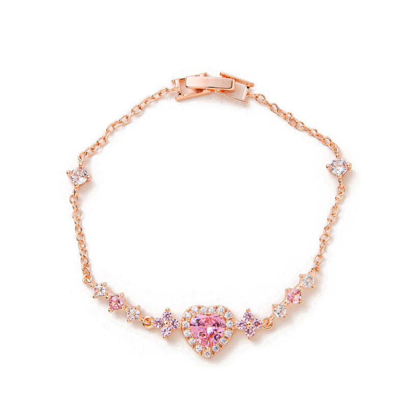 Heart-shaped diamond bracelet