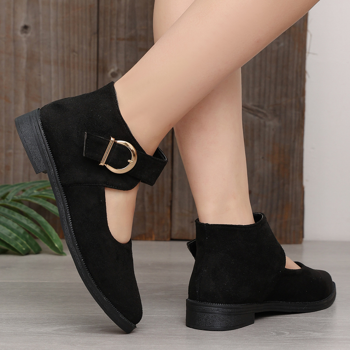 Buckle Strap Mary Jane Flat Ankle Shoes