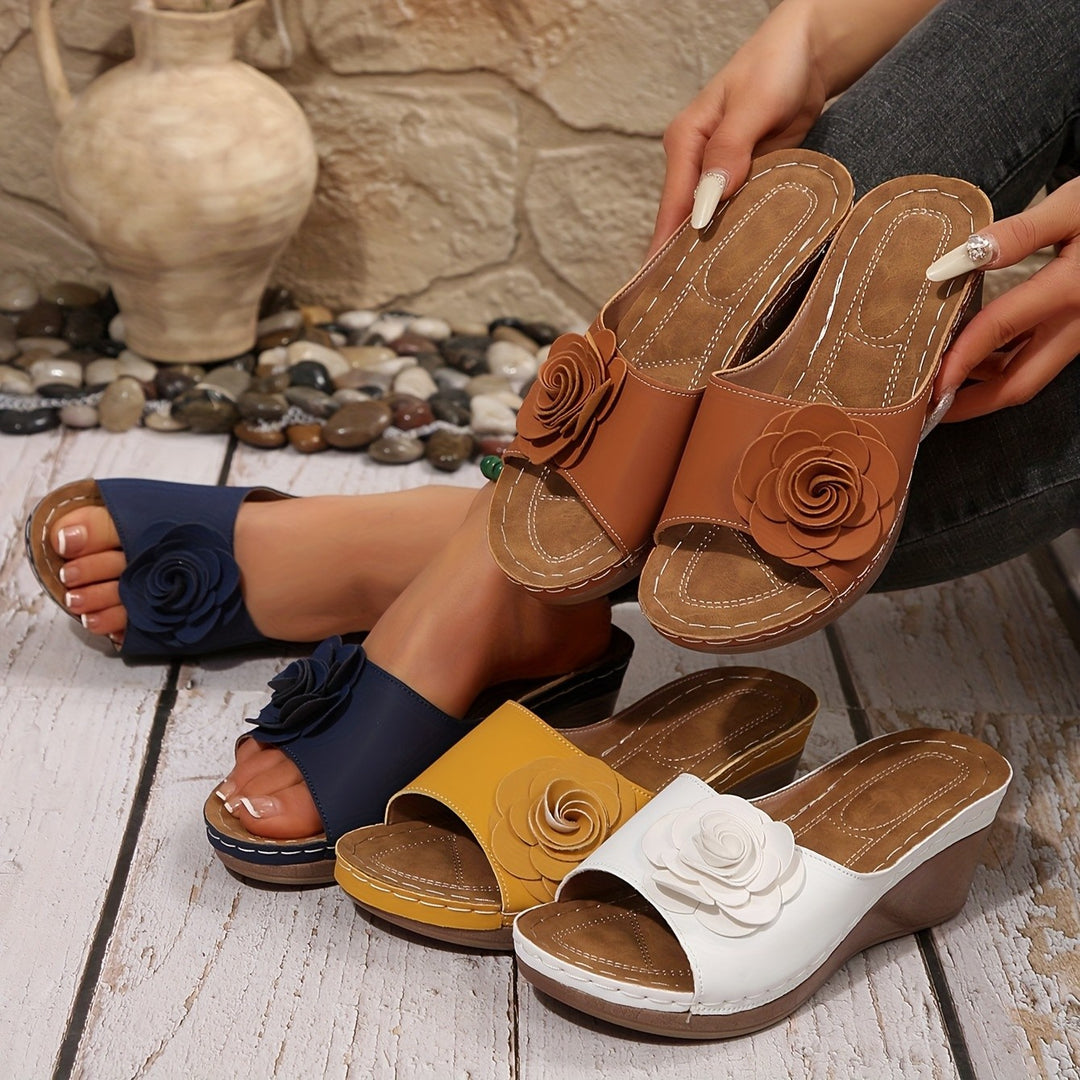 Casual Womens Floral Wedge Sandals